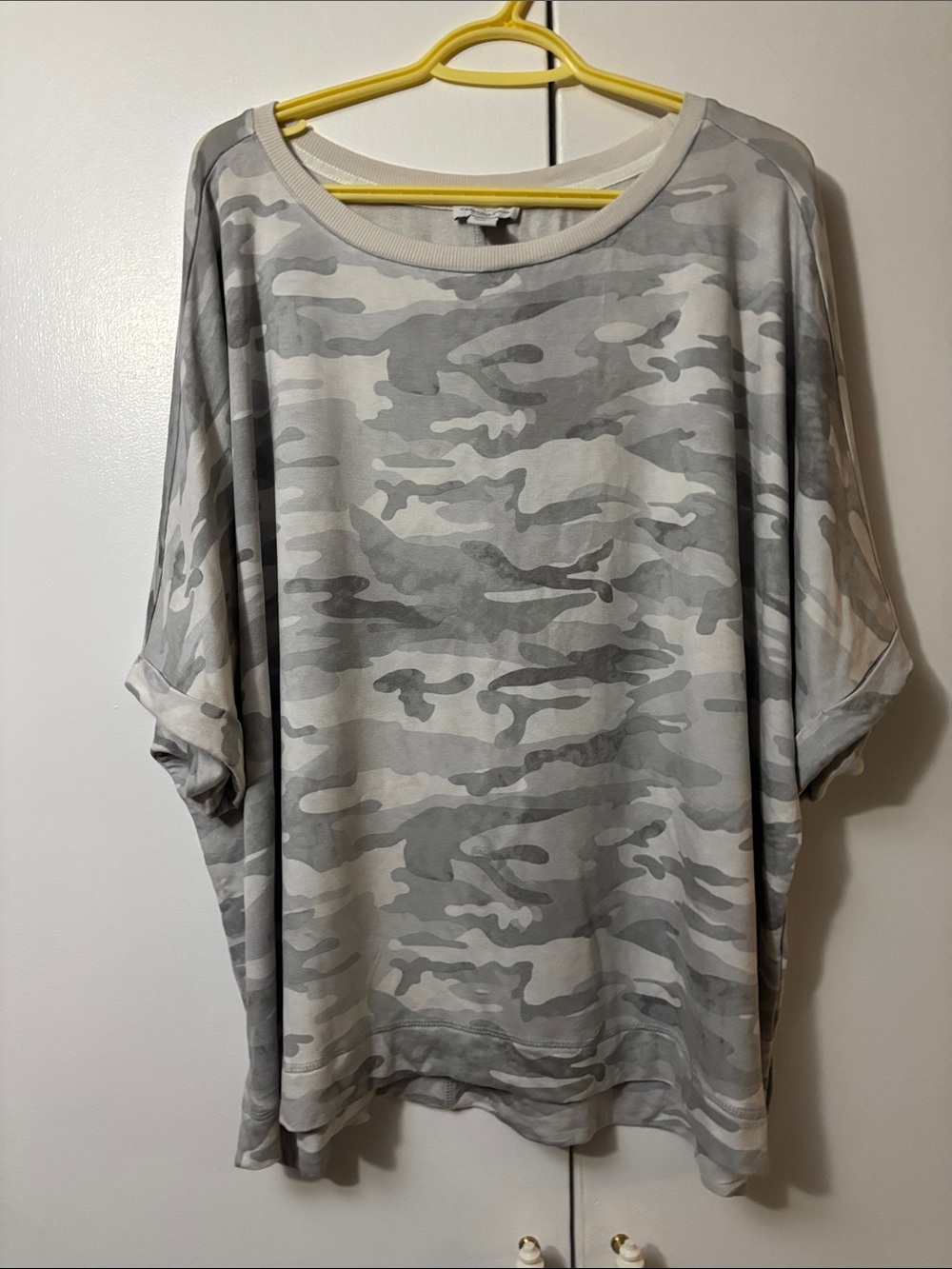 Gray Camo Oversized Top
